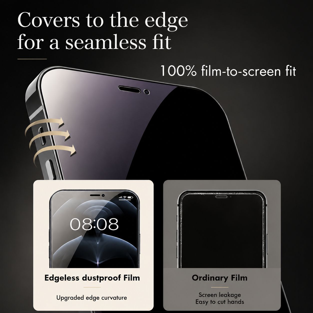 Premium iPhone Screen Protector Privacy Anti Spy Tempered Glass Anti Blue Light Scratch Resistant Full Coverage Protective Film