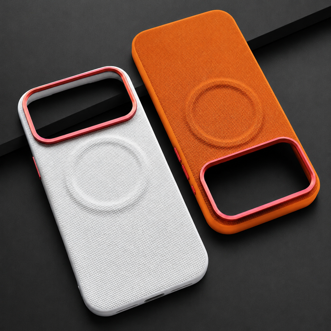 Premium iPhone Case Magnetic Shockproof Leather Cover Diamond Texture Grain MagSafe Wireless Charging Protection