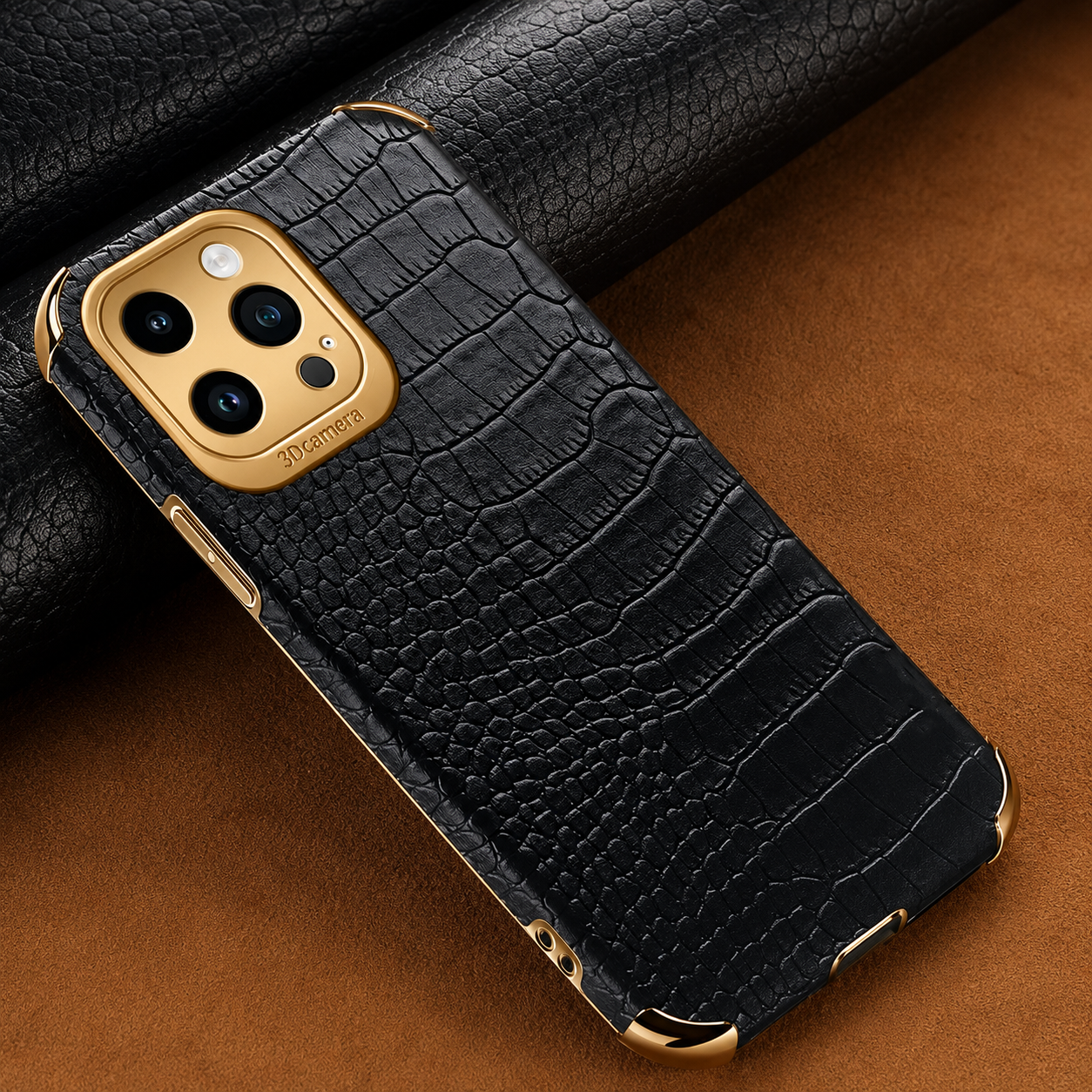Premium iPhone Case Crocodile Leather Silicone Protective Cover Anti Scratch Lightweight Full Coverage Case