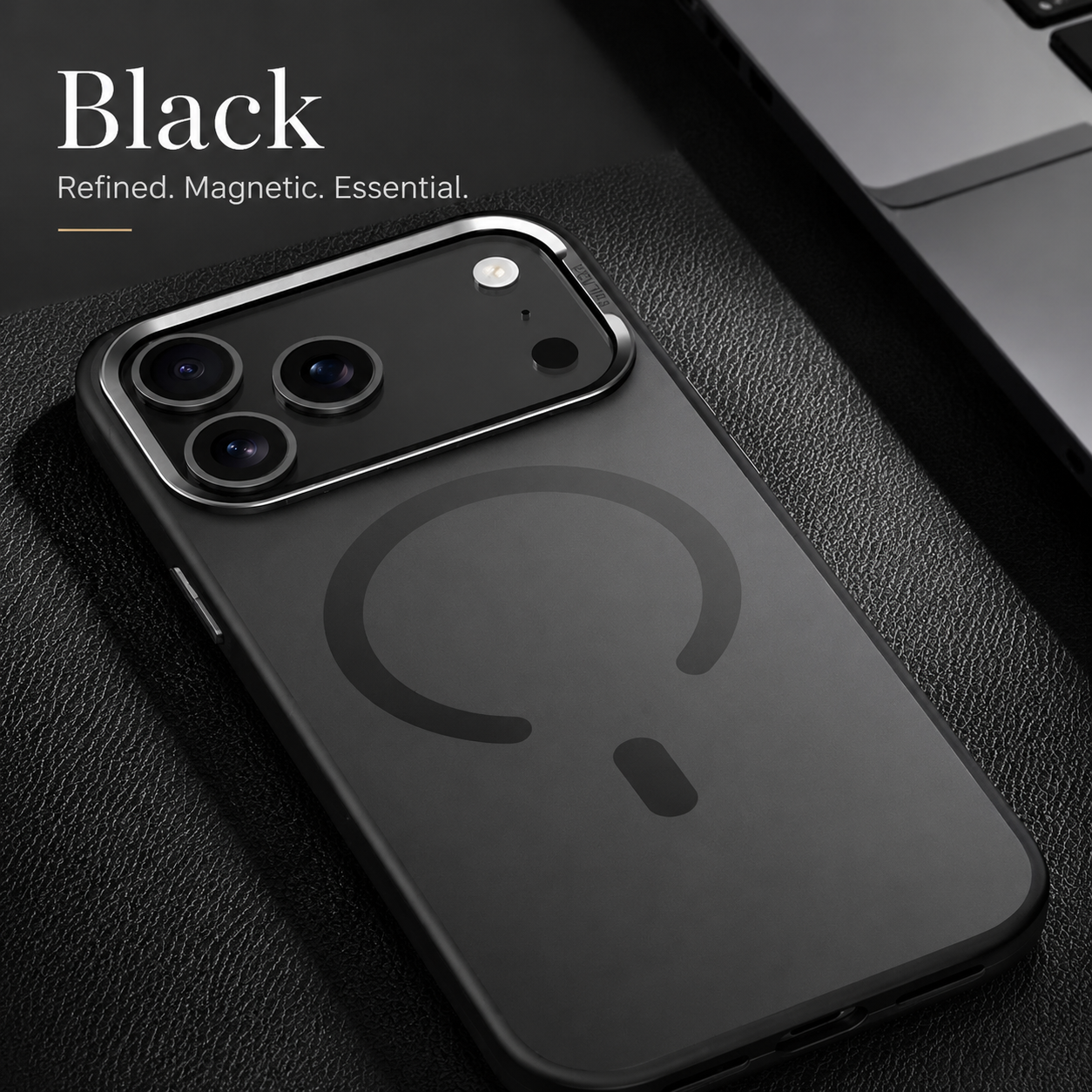 Premium iPhone Case Alloy Lens Frame Matte MagSafe Cover with Translucent Hybrid Design Shockproof PC TPU Half Wrapped Protection