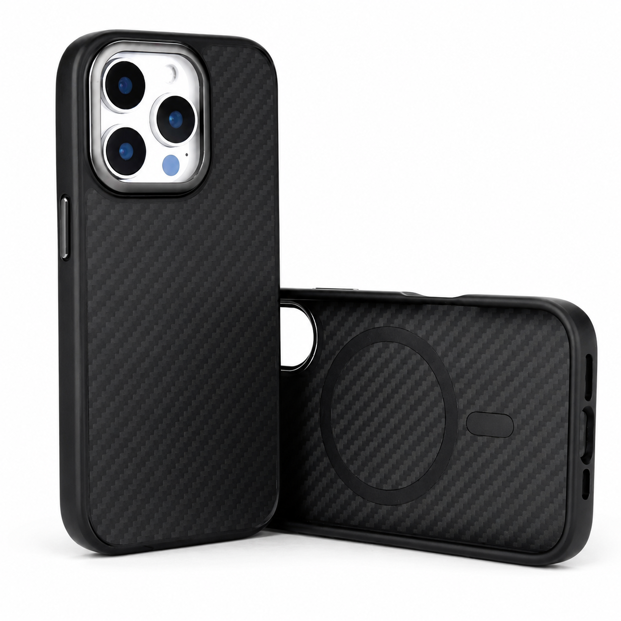 Premium iPhone Case 1500D Aviation Carbon Fiber MagSafe Cover Shockproof TPU Shell Ultra Lightweight High Strength Protective Design