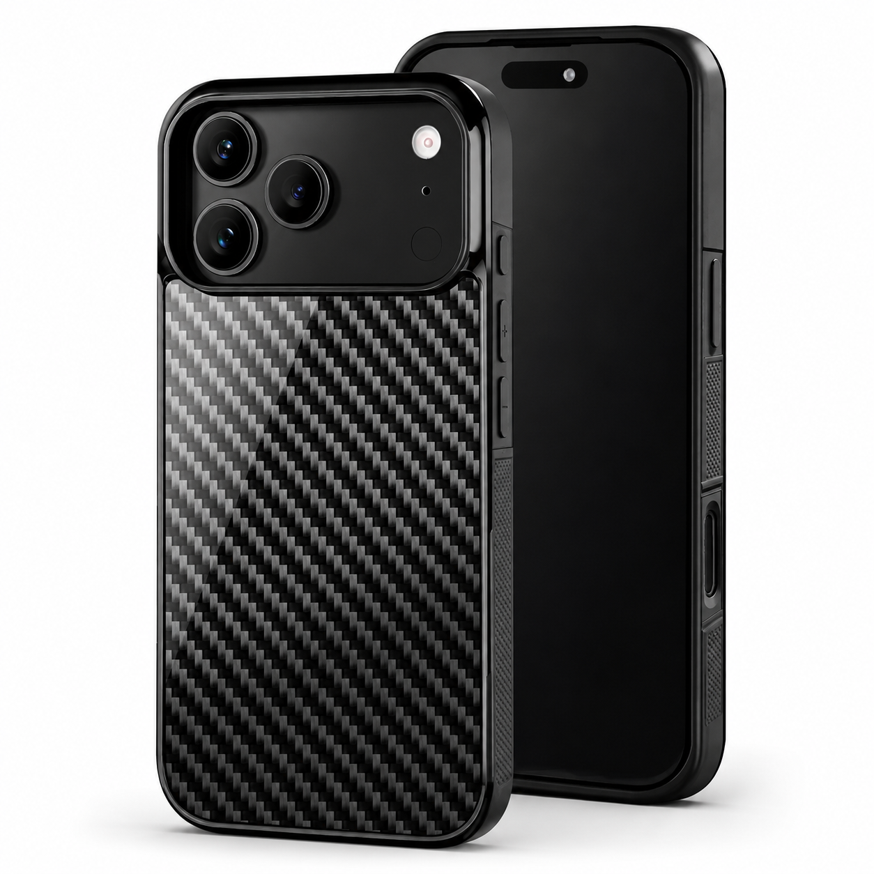 Premium iPhone Case MagSafe Compatible Forged Carbon Fiber Cover Shockproof TPU Protection