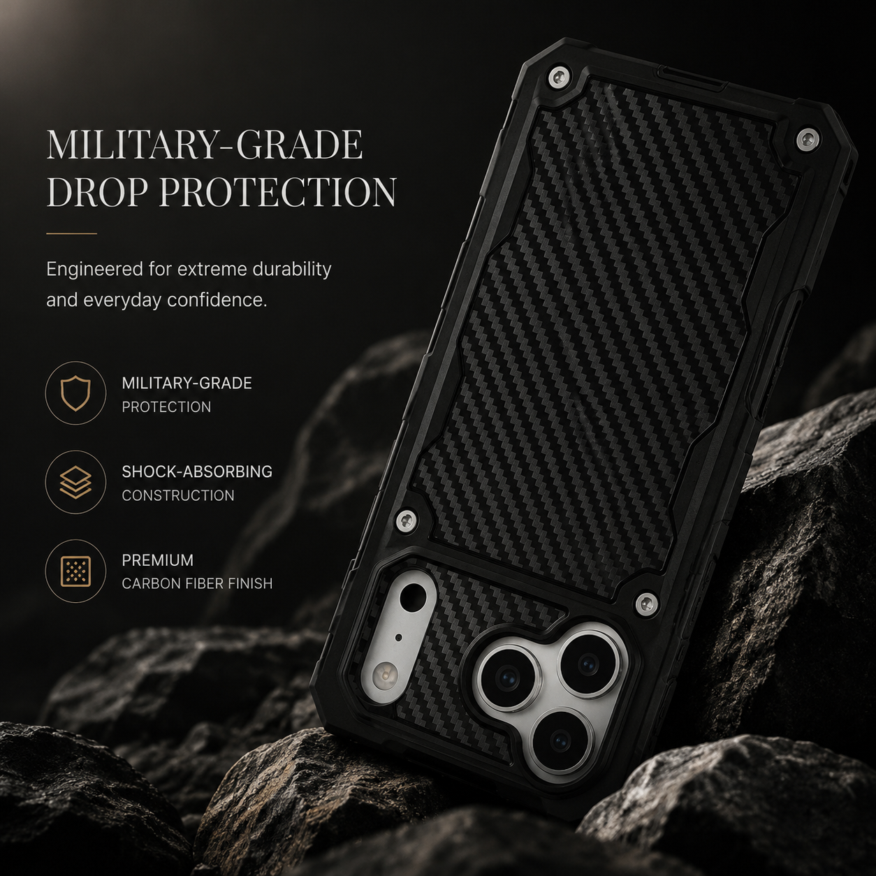 Premium iPhone Case Heavy Duty Rugged Cover MagSafe Compatible Military Grade Shockproof Drop Protection