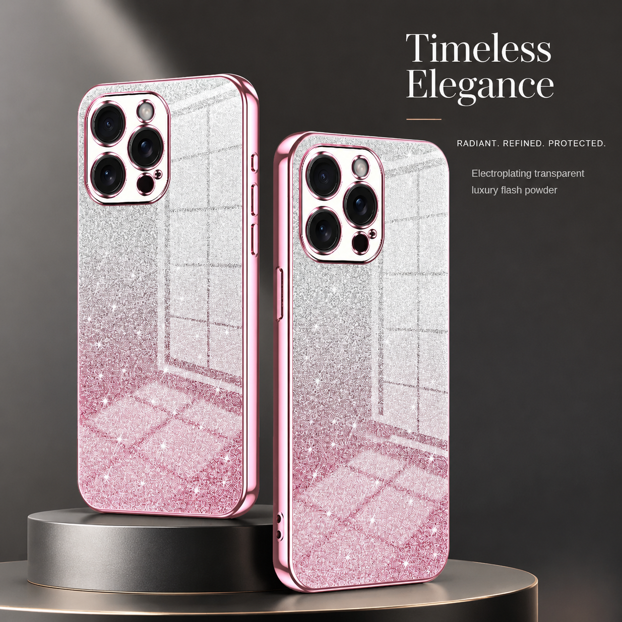 remium iPhone Case MagSafe Compatible Glitter TPU Cover Shockproof Slim Protection