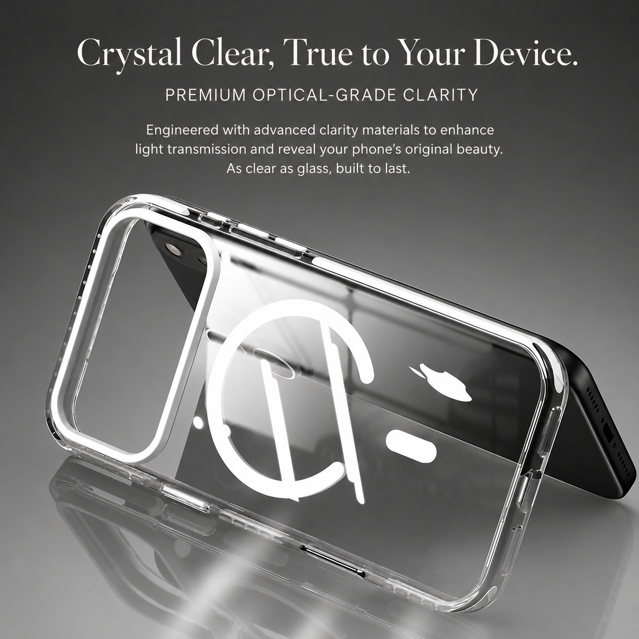 Premium iPhone Case Magnetic Clear Cover MagSafe Compatible Wireless Charging Striped Border Shockproof Slim Full Coverage