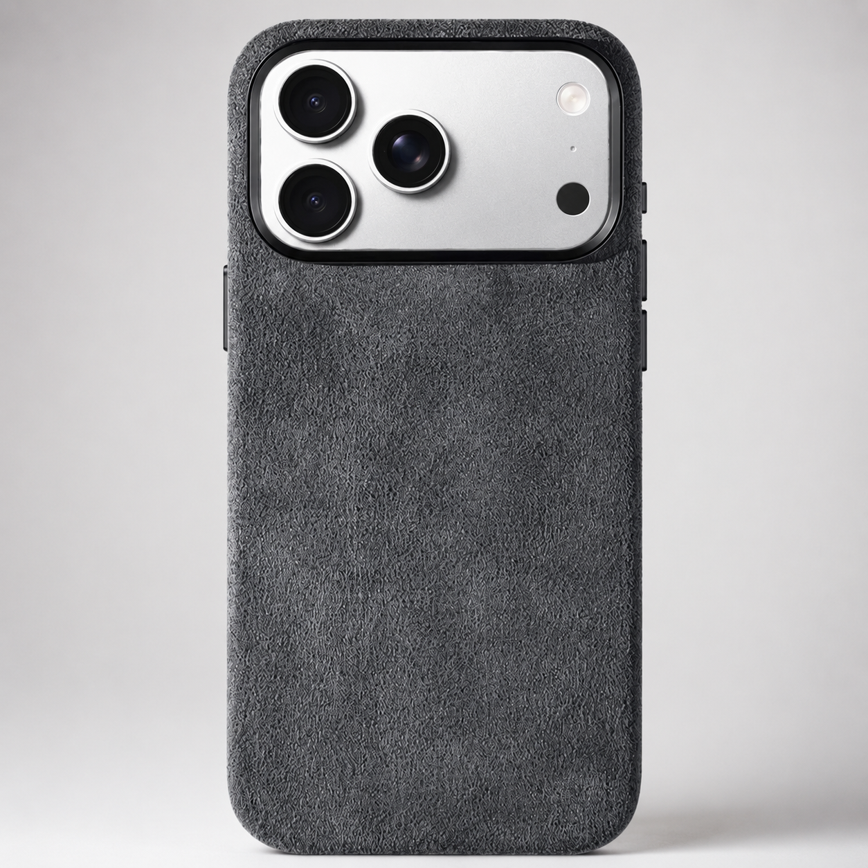 Premium iPhone Case Alcantara Magnetic Cover MagSafe Compatible Smart Button Protective Luxury Full Coverage Case