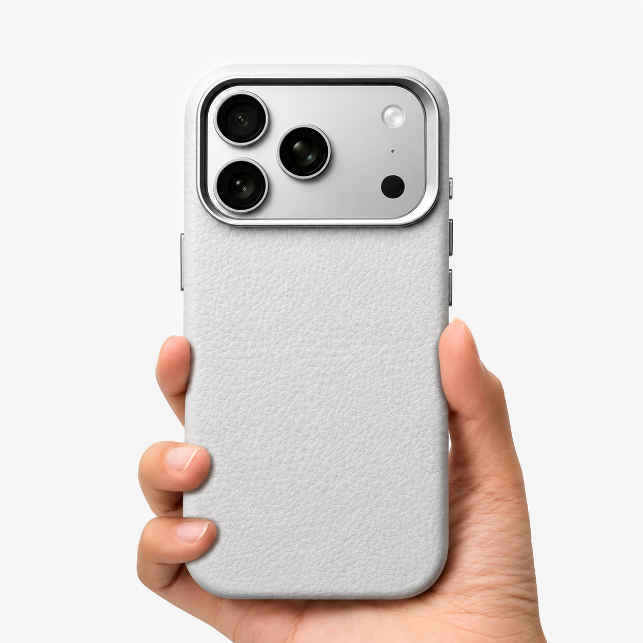 Premium iPhone Case Lychee Texture Leather Cover MagSafe Compatible Shockproof Alloy Lens Protection Case