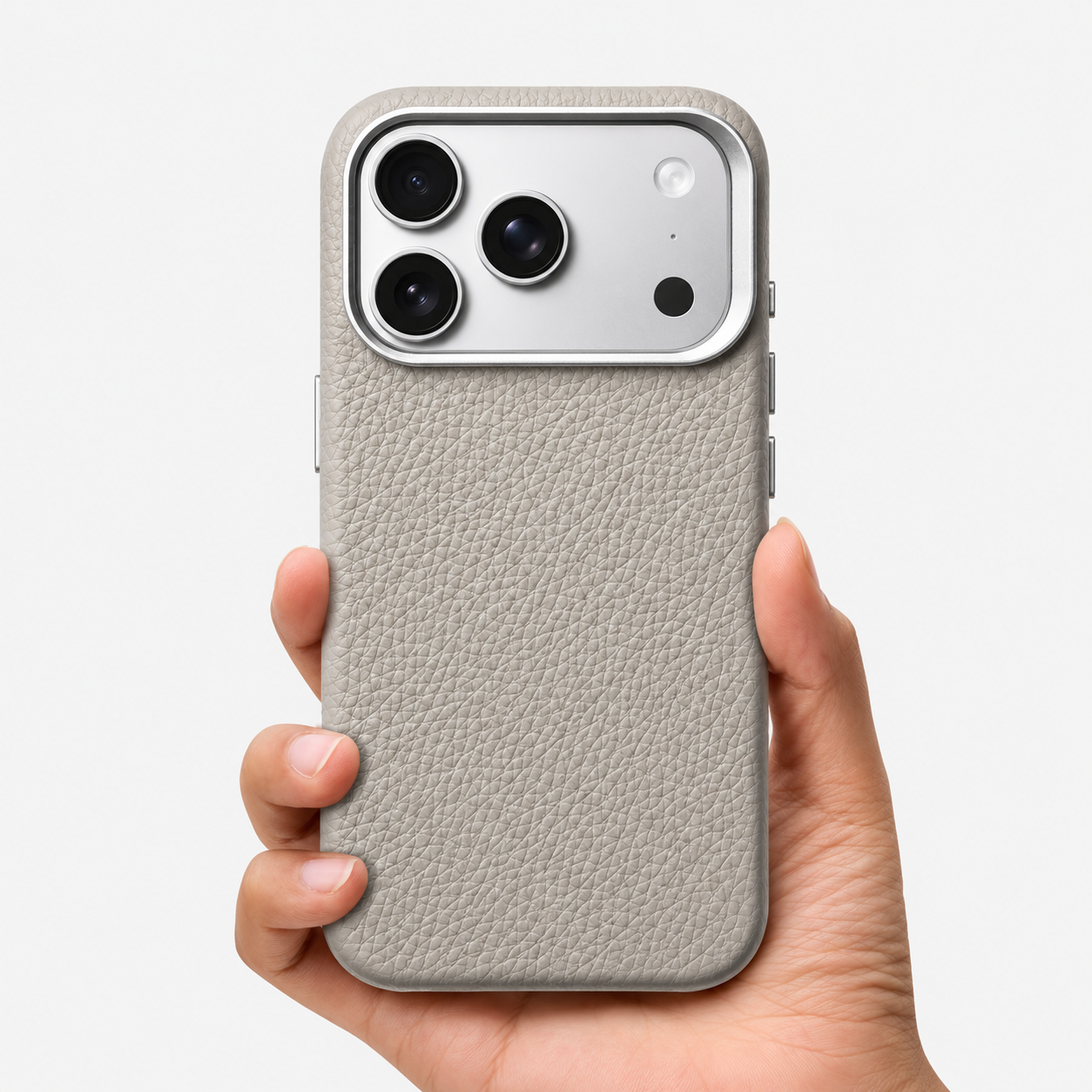 Premium iPhone Case Lychee Texture Leather Cover MagSafe Compatible Shockproof Alloy Lens Protection Case