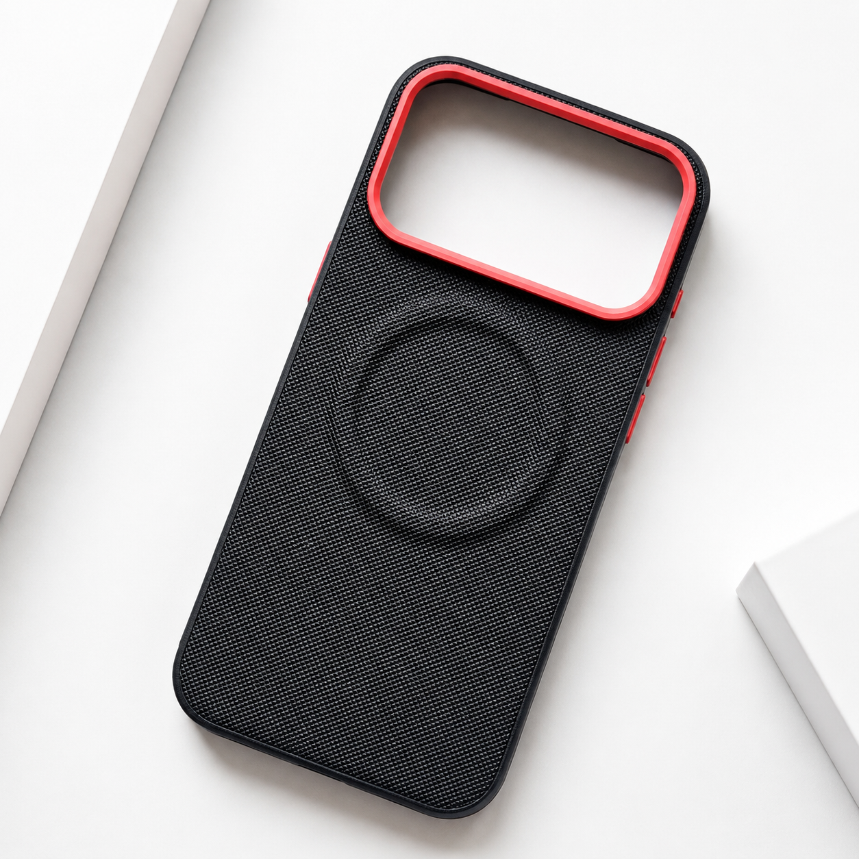Premium iPhone Case Magnetic Shockproof Leather Cover Diamond Texture Grain MagSafe Wireless Charging Protection