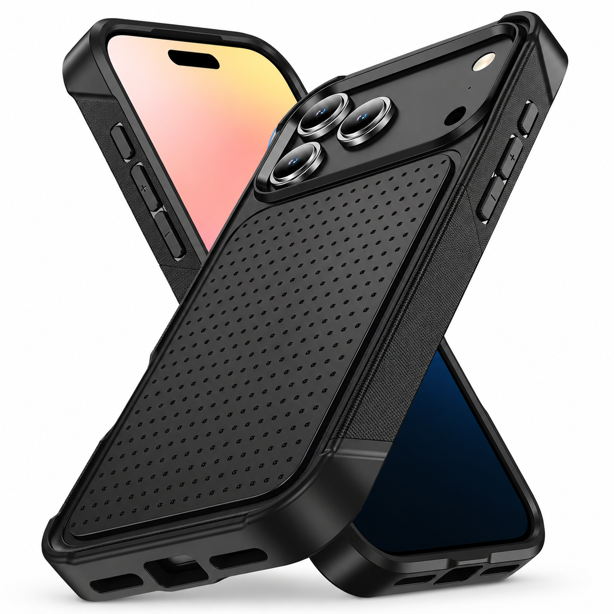 Premium iPhone Case Hybrid Armor Shockproof Magnetic Rugged Non Slip Protective Wallet Cover with Built In Stand