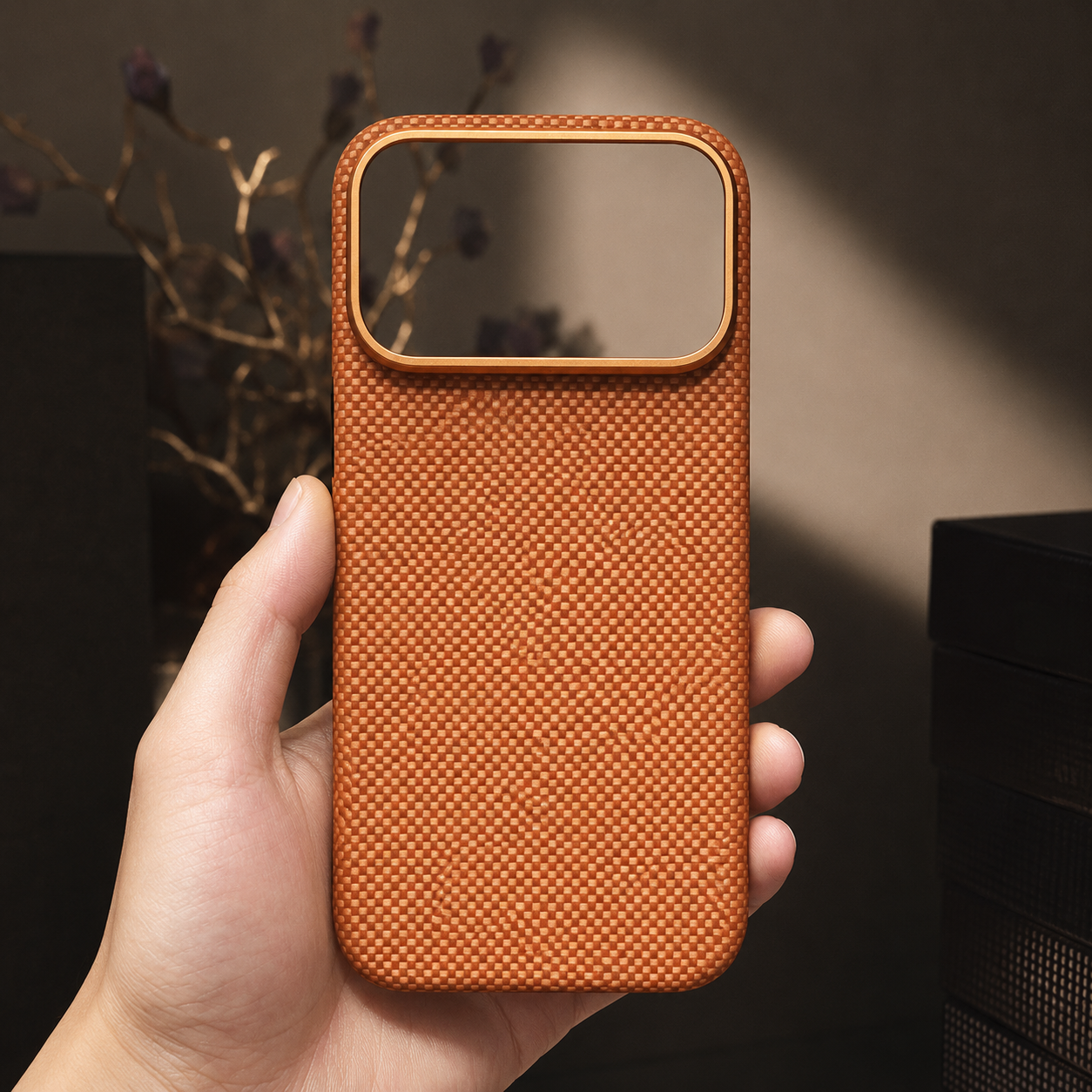 Premium iPhone Case Magnetic Carbon Aramid Fiber Cover Kevlar Shockproof Full Body Protective Design