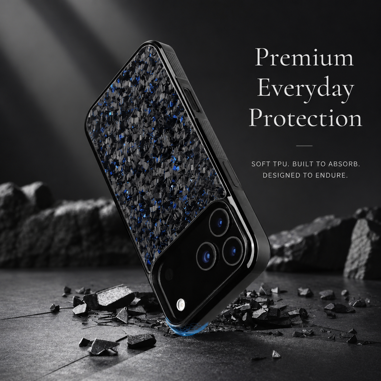Premium iPhone Case MagSafe Compatible Forged Carbon Fiber Cover Shockproof TPU Protection