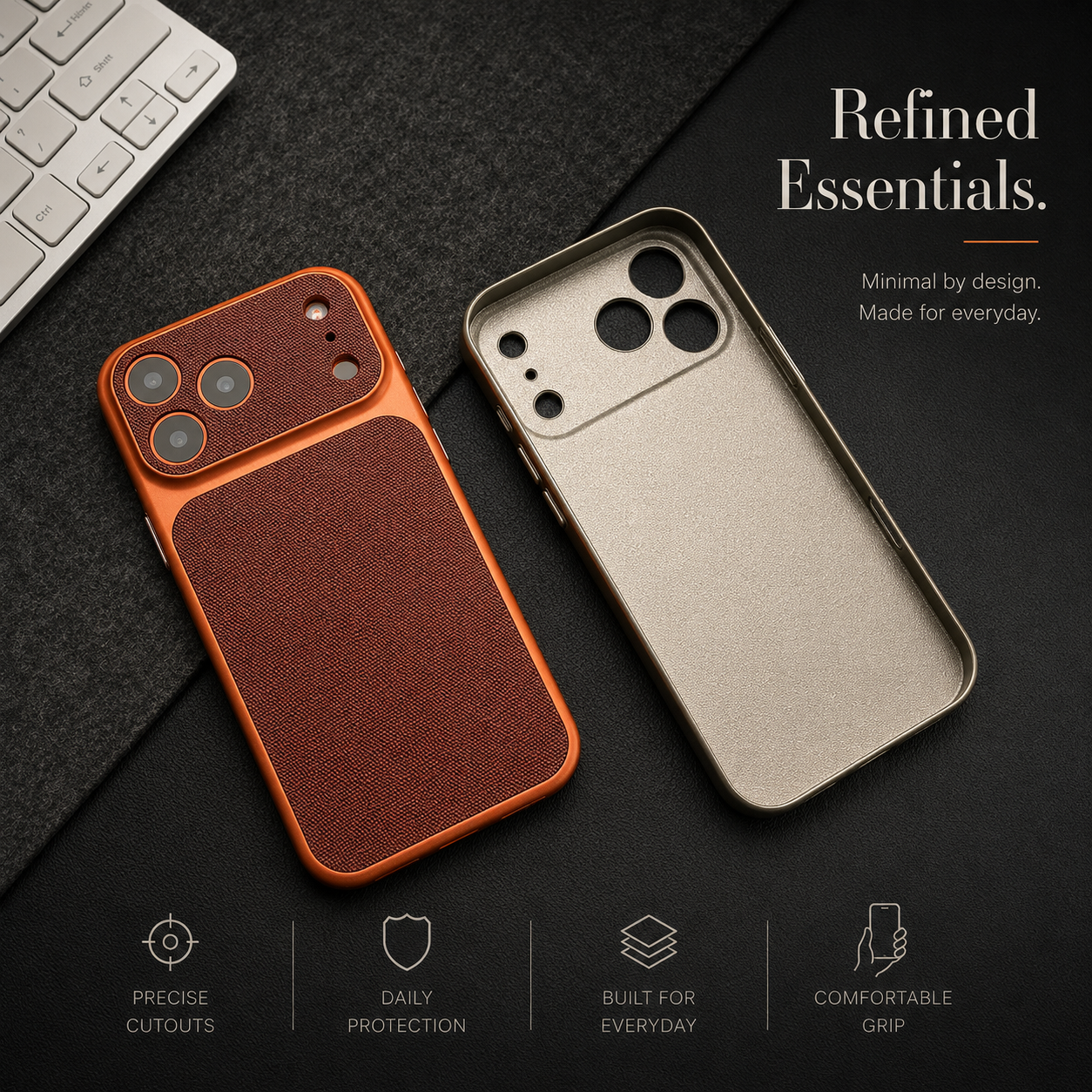 Premium iPhone Case Woven Leather Texture Armor Cover Shockproof Hard PC Retro Protective Case