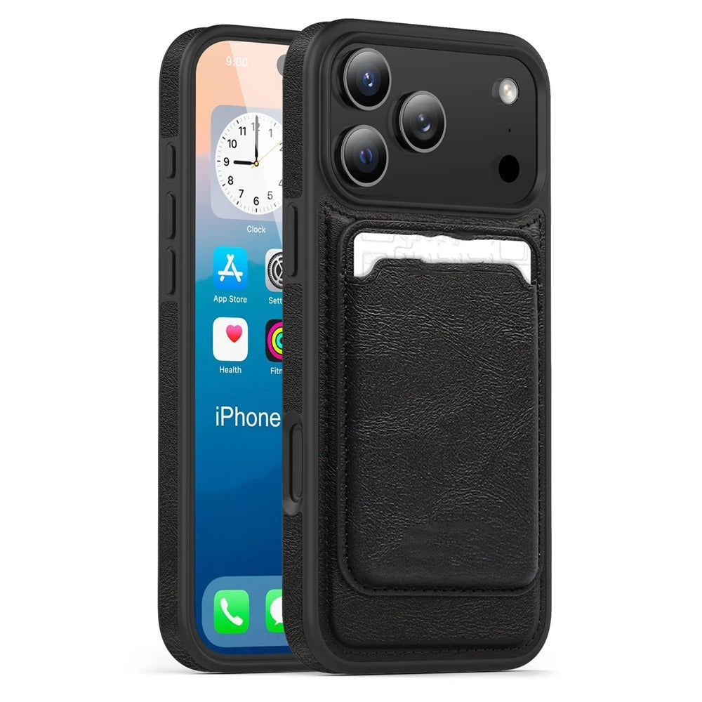 Premium iPhone Case Magnetic 2 In 1 Leather Card Holder Cover Wireless Charging Compatible Shockproof Dual Layer Protective Case