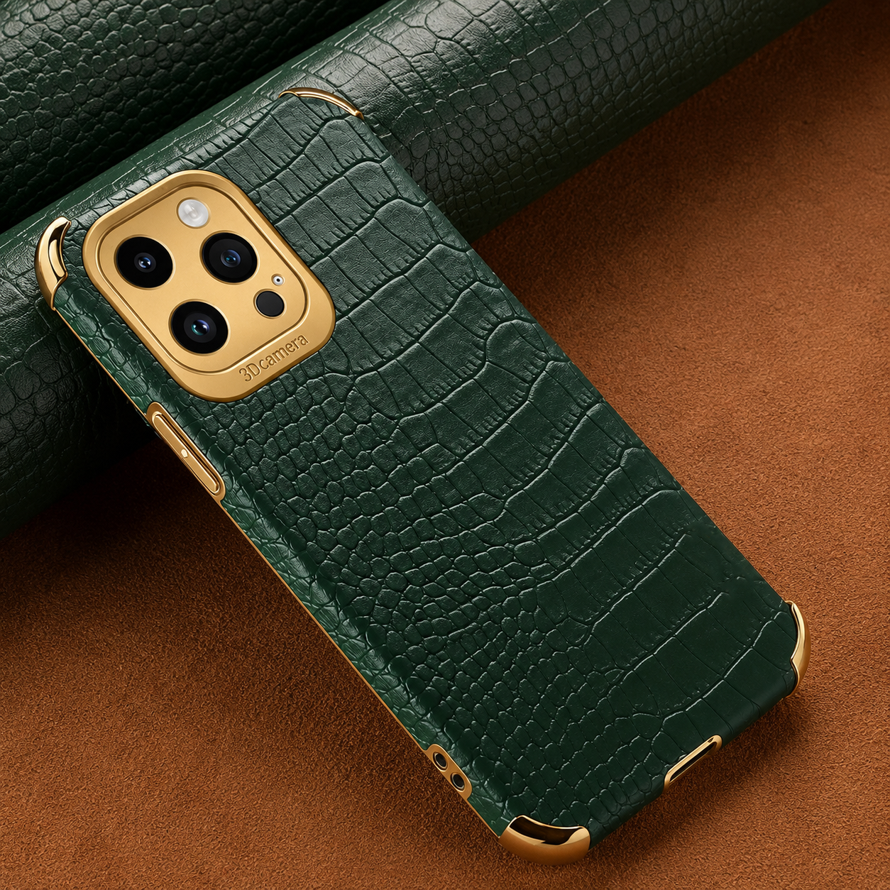 Premium iPhone Case Crocodile Leather Silicone Protective Cover Anti Scratch Lightweight Full Coverage Case