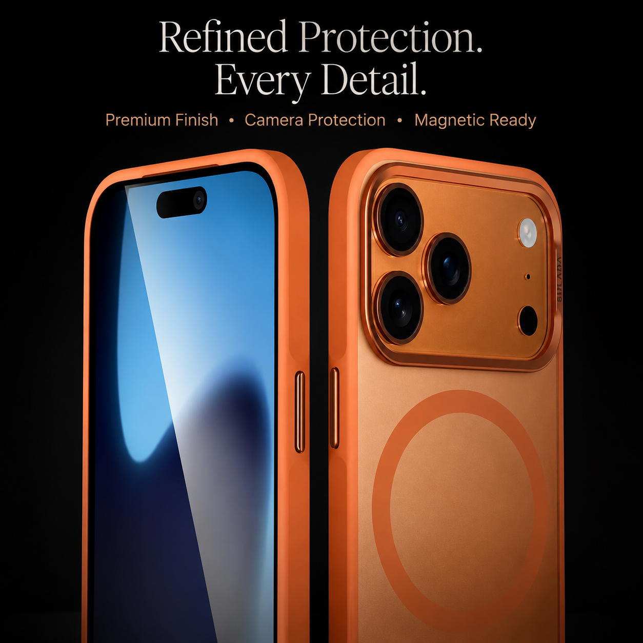 Premium iPhone Case Alloy Lens Frame Matte MagSafe Cover with Translucent Hybrid Design Shockproof PC TPU Half Wrapped Protection