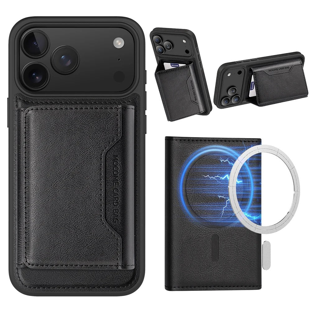 Premium iPhone Case Magnetic PU Leather Wallet Cover Card Holder MagSafe Shockproof Secure Storage Protection