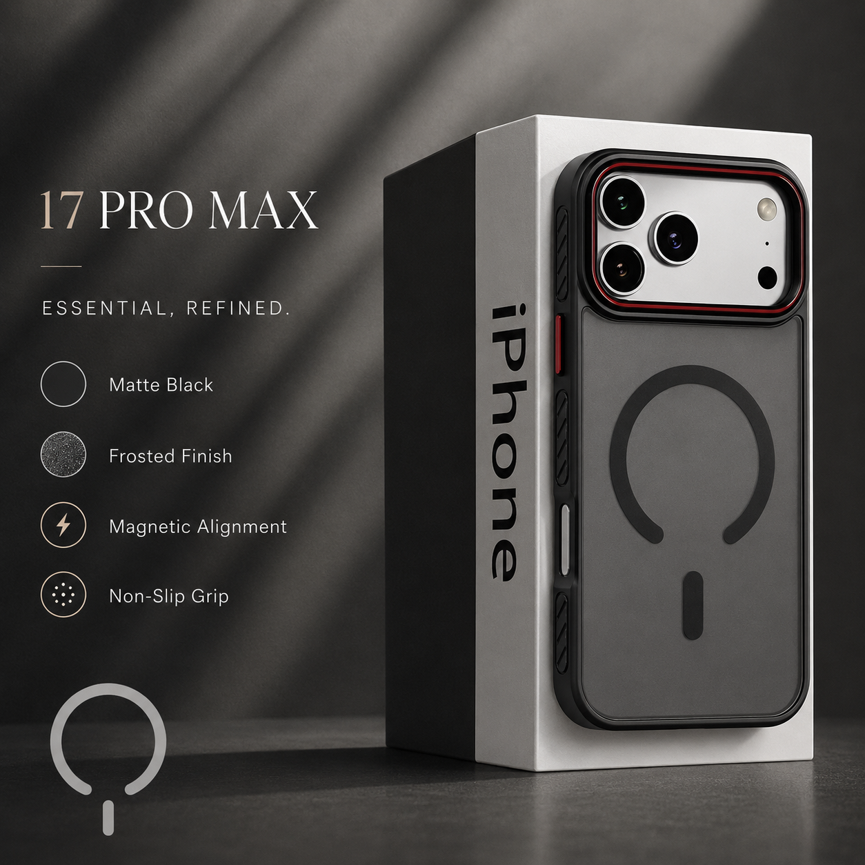 Premium iPhone Case Matte Transparent Magnetic Cover with MagSafe Wireless Charging Support Shockproof PC TPU Protective Design