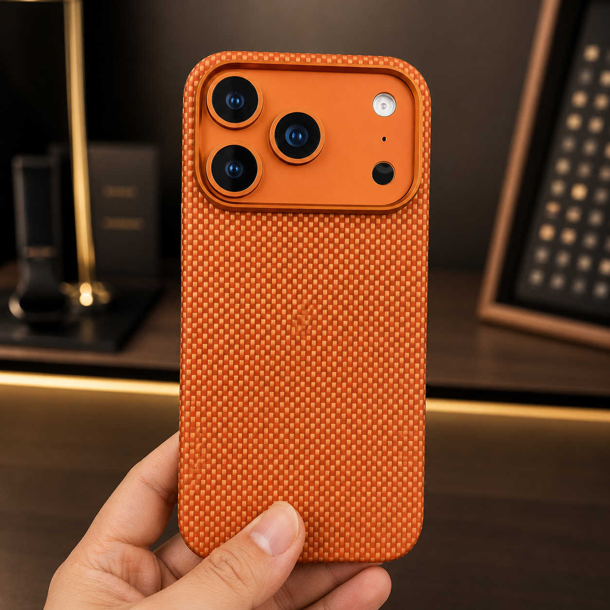 Premium iPhone Case Magnetic Carbon Aramid Fiber Cover Kevlar Shockproof Full Body Protective Design