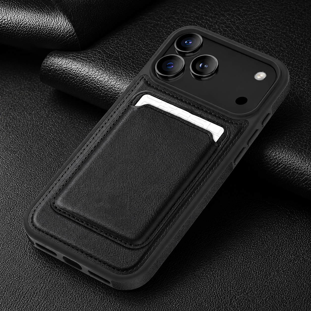 Premium iPhone Case Magnetic 2 In 1 Leather Card Holder Cover Wireless Charging Compatible Shockproof Dual Layer Protective Case