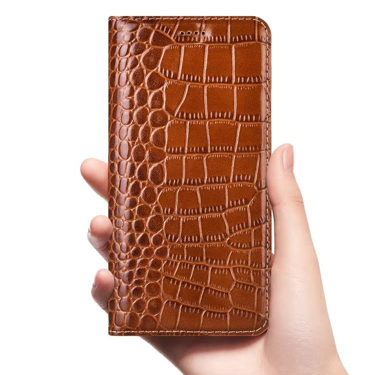 Premium iPhone Case Business Flip Wallet Genuine Leather Cover with Kickstand Magnetic Full Protection Anti Scratch Non Slip Design
