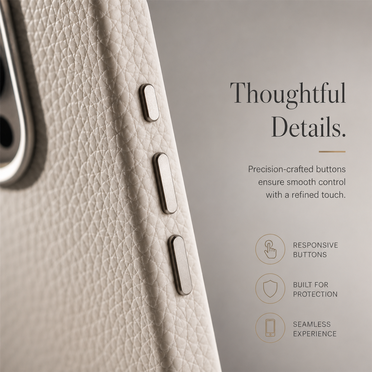 Premium iPhone Case Lychee Texture Leather Cover MagSafe Compatible Shockproof Alloy Lens Protection Case