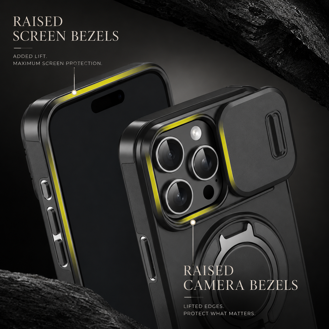 Premium iPhone Case MagSafe Compatible Rugged Armor Magnetic Stand Cover Shockproof Protection