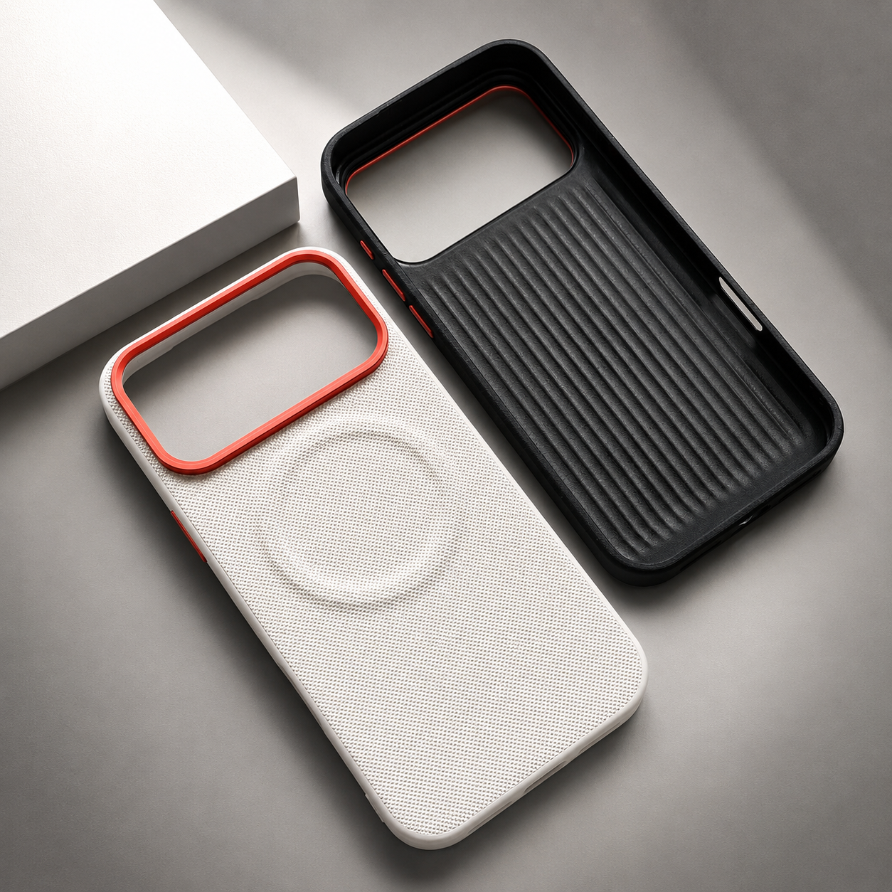 Premium iPhone Case Magnetic Shockproof Leather Cover Diamond Texture Grain MagSafe Wireless Charging Protection