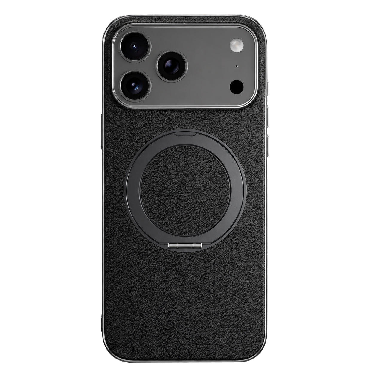 Premium iPhone Case MagSafe Compatible Leather Ring Holder Cover Lens Protection