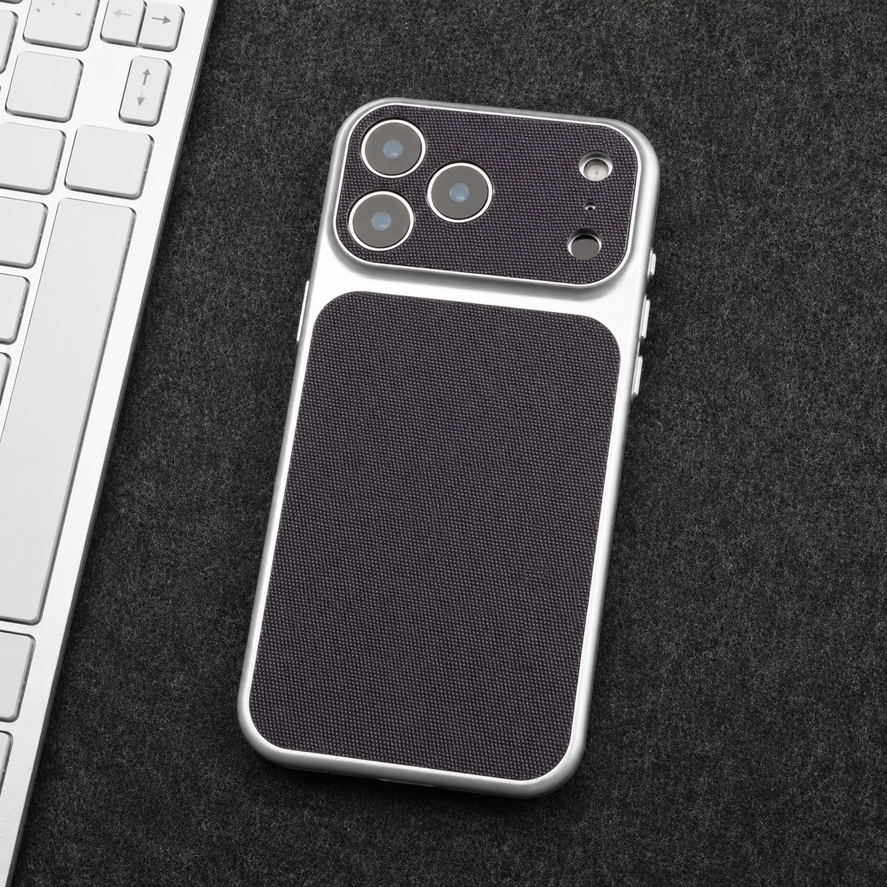 Premium iPhone Case Woven Leather Texture Armor Cover Shockproof Hard PC Retro Protective Case