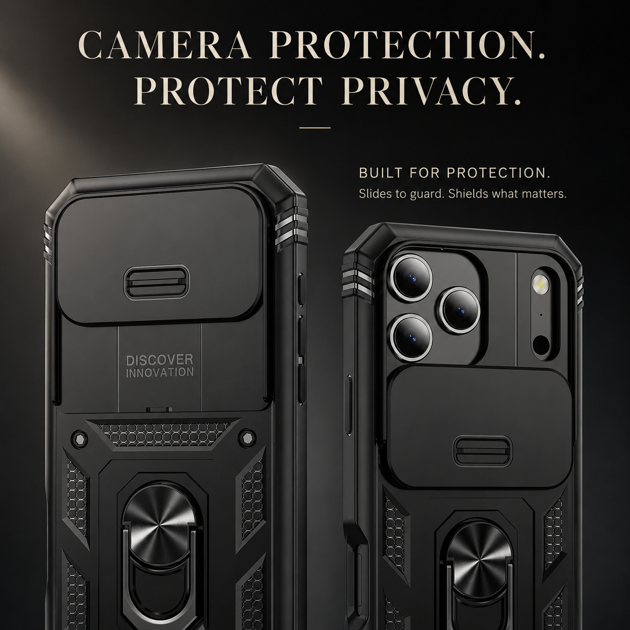 Premium iPhone Case MagSafe Compatible Slide Camera Cover Kickstand Shockproof Protection
