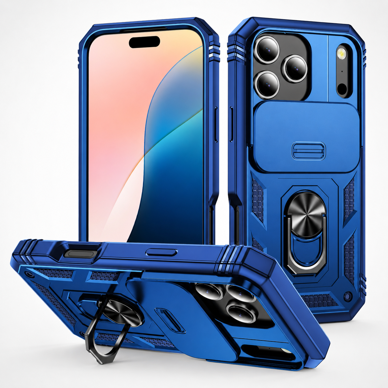Premium iPhone Case MagSafe Compatible Slide Camera Cover Kickstand Shockproof Protection