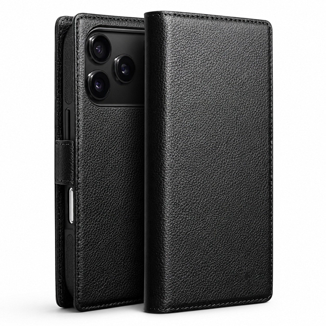 Premium iPhone Case Handmade Genuine Leather Wallet Flip Cover with Card Slots Ultra Slim Shockproof Design Horizontal Stand Function