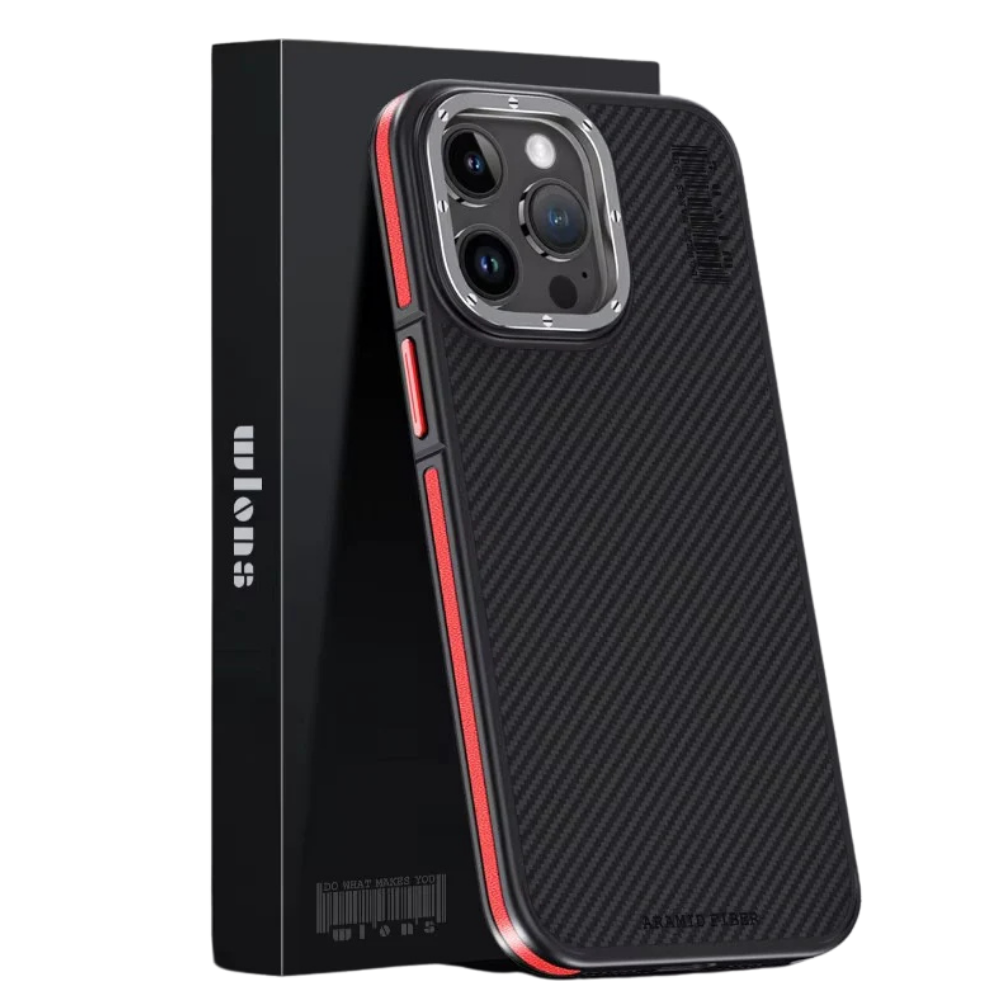 Premium iPhone Case Real 600D Kevlar Aramid Fiber MagSafe Compatible Half Wrapped Cover Shockproof Anti Scratch Anti Fingerprint Protective Design