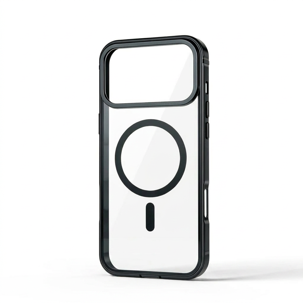 Clear Back Metal Frame Phone Case Compatible with iPhone 17 Pro Max
