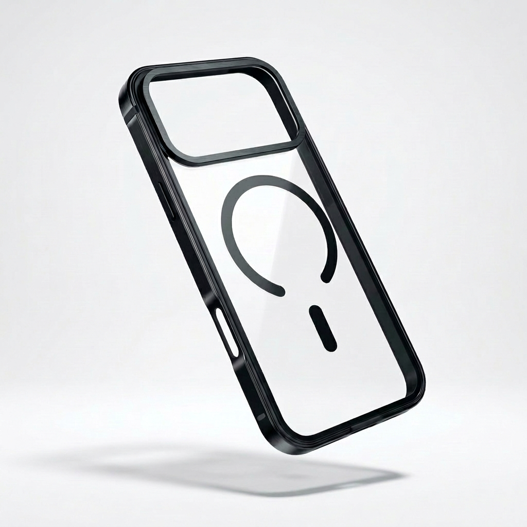 Clear Back Metal Frame Phone Case Compatible with iPhone 17 Pro Max