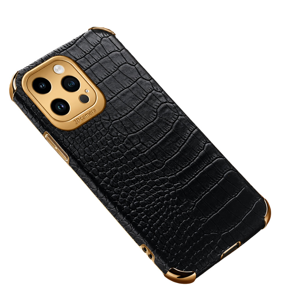 Premium iPhone Case Crocodile Leather Silicone Protective Cover Anti Scratch Lightweight Full Coverage Case
