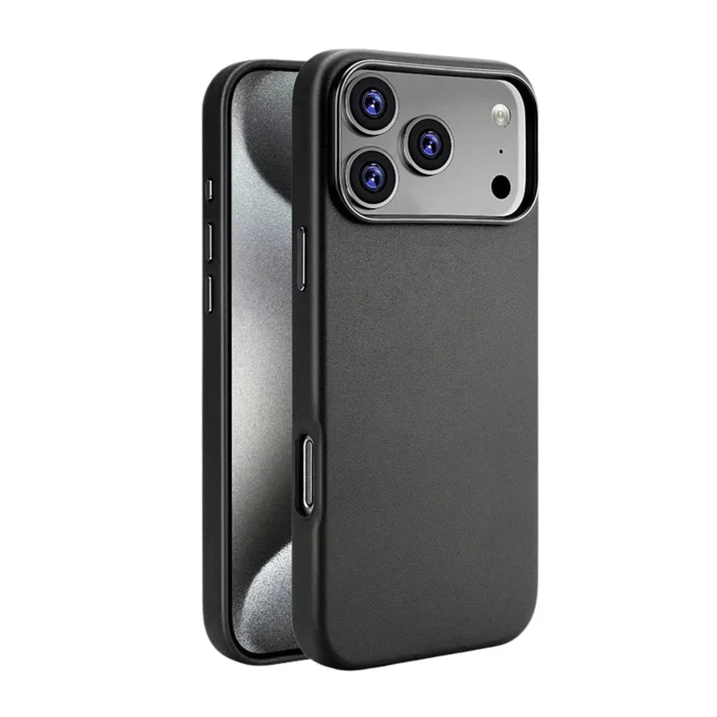 Premium iPhone Case MagSafe Leather Cover Strong Magnetic Support Shockproof Half Wrapped Slim Protective Design