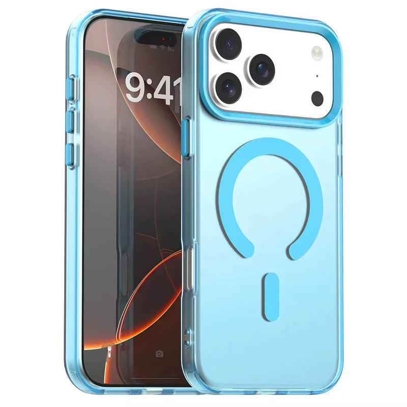 Premium iPhone Case Matte Candy Clear Magnetic Soft Cover MagSafe Compatible Shockproof Anti Fingerprint Non Slip Protective Case