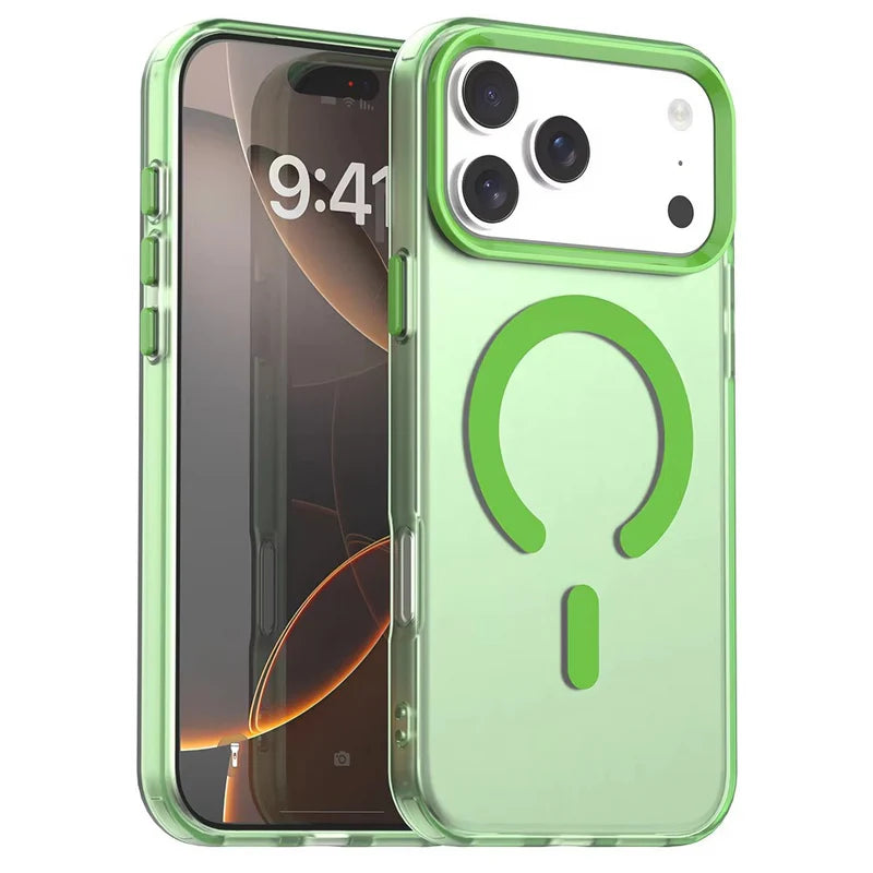 Premium iPhone Case Matte Candy Clear Magnetic Soft Cover MagSafe Compatible Shockproof Anti Fingerprint Non Slip Protective Case
