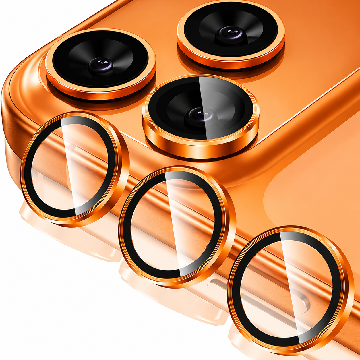Premium iPhone Camera Lens Protector Tempered Glass Metal Ring Scratch Resistant Shockproof Anti Dust Precision Fit Protective Cover