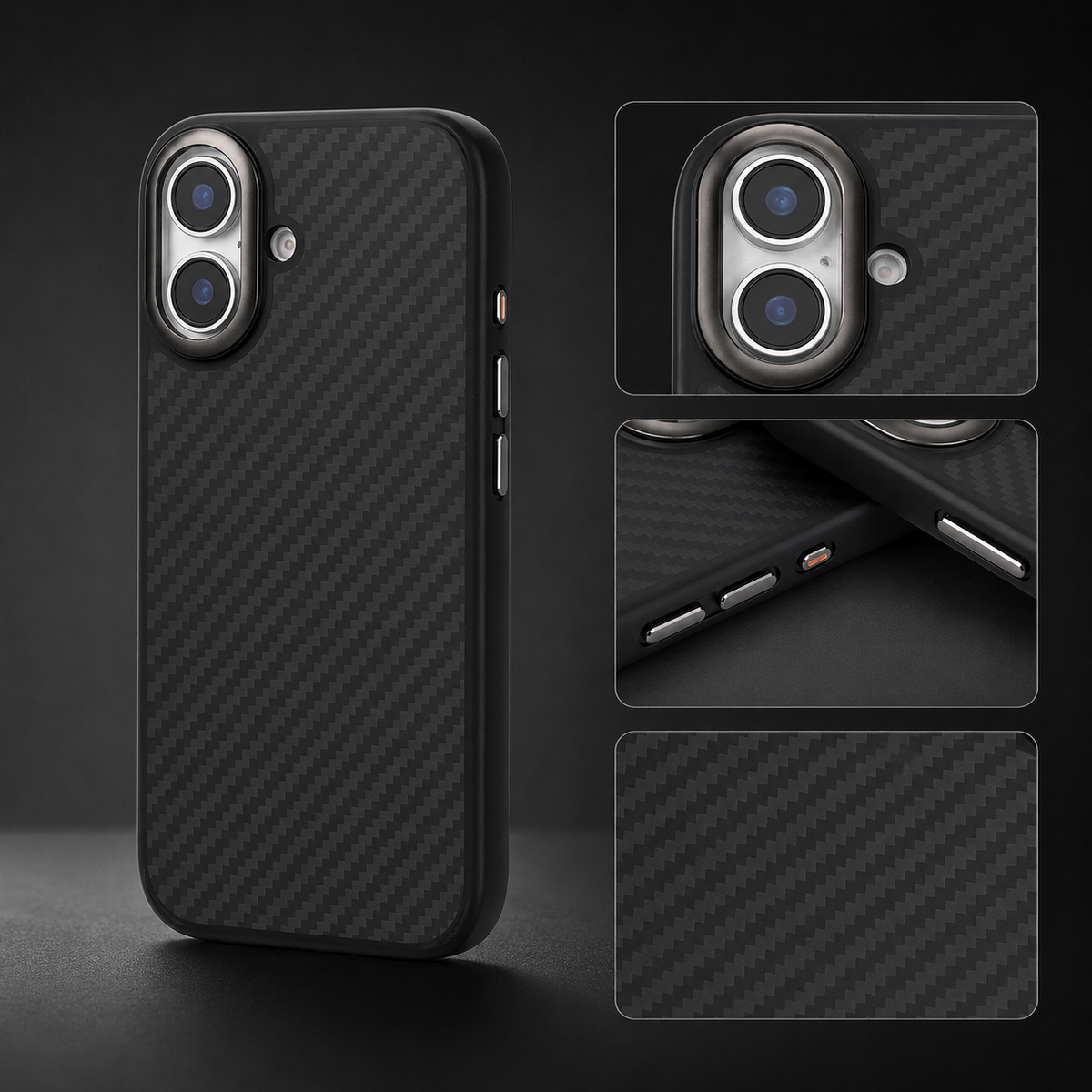 Premium iPhone Case 1500D Aviation Carbon Fiber MagSafe Cover Shockproof TPU Shell Ultra Lightweight High Strength Protective Design