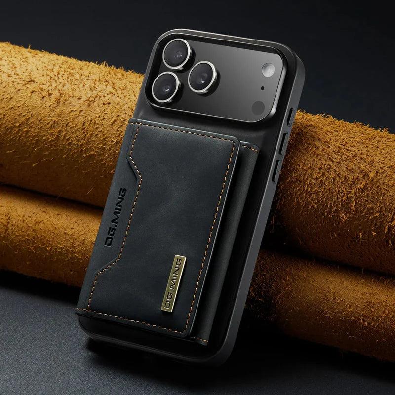 Premium iPhone Case 2 In 1 Detachable Magnetic Leather Wallet Cover Card Slots Kickstand Full Body Protection