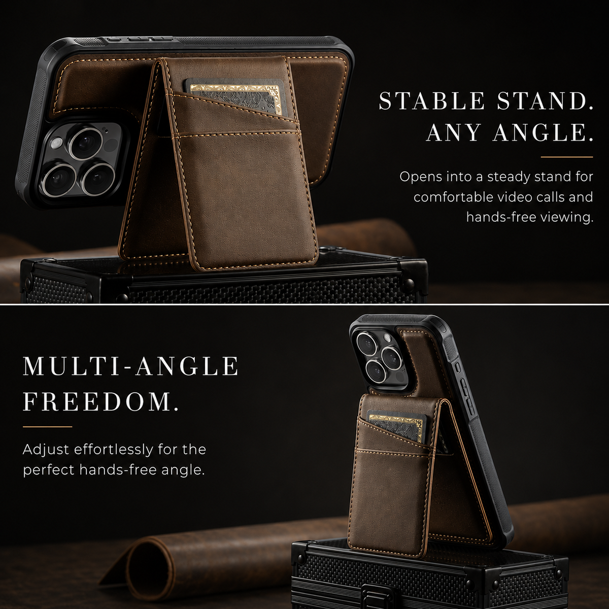 Premium iPhone Case 2-in-1 Magnetic Detachable Wallet Flip Cover Card Holder Full Protection
