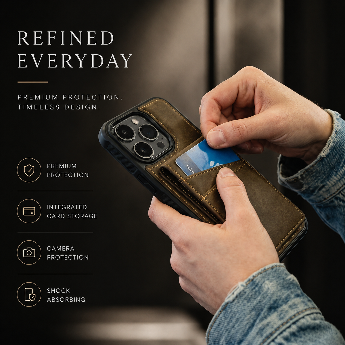 Premium iPhone Case 2-in-1 Magnetic Detachable Wallet Flip Cover Card Holder Full Protection