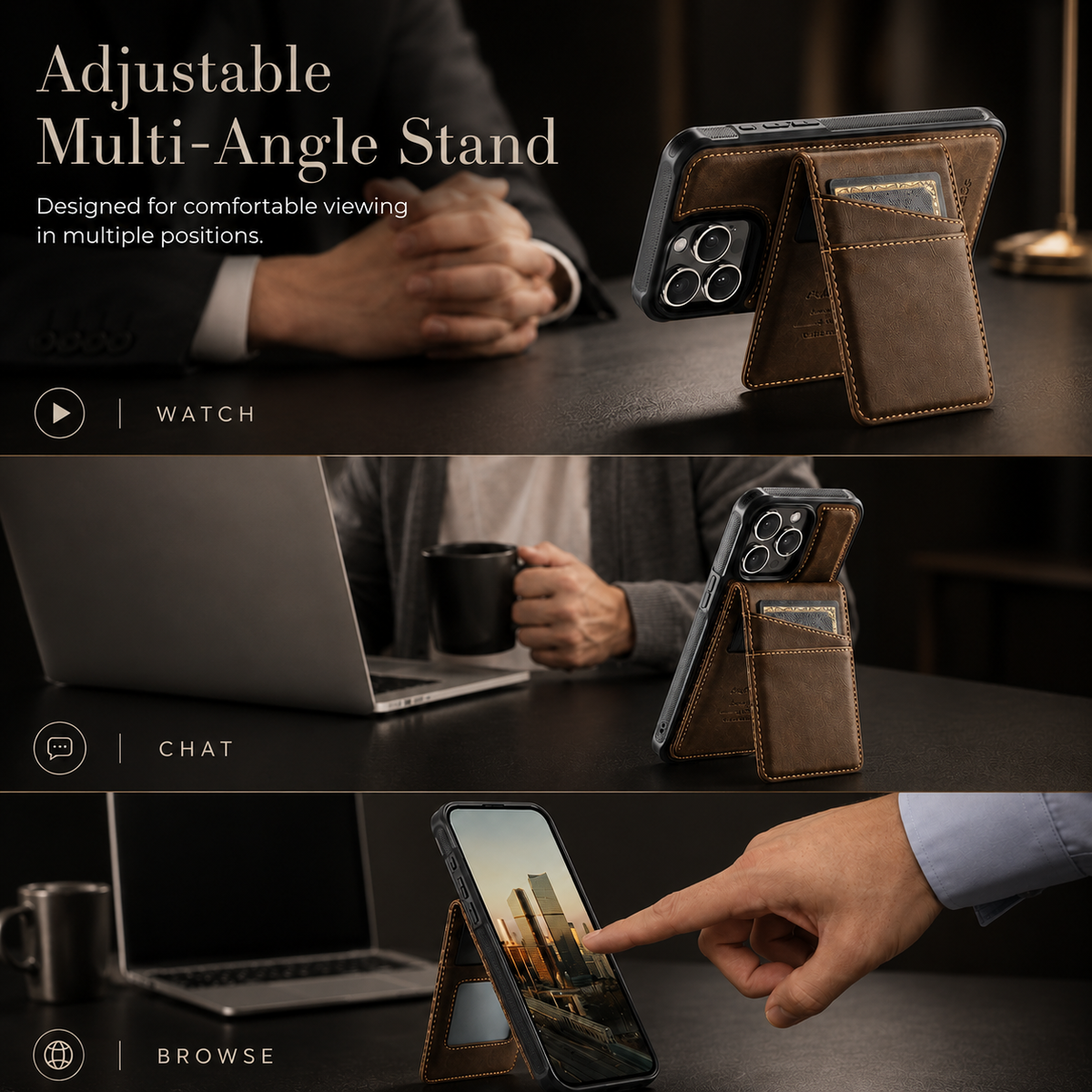 Premium iPhone Case 2-in-1 Magnetic Detachable Wallet Flip Cover Card Holder Full Protection