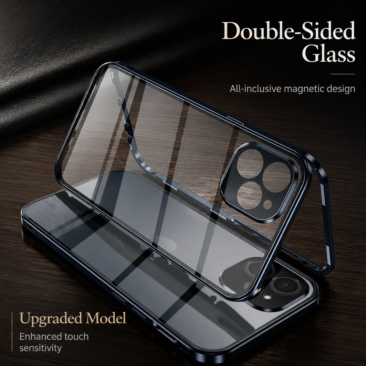 Premium iPhone Case 360 Full Protection Magnetic Glass Cover Aluminum Alloy Frame Shockproof Anti Scratch Bumper Full Coverage