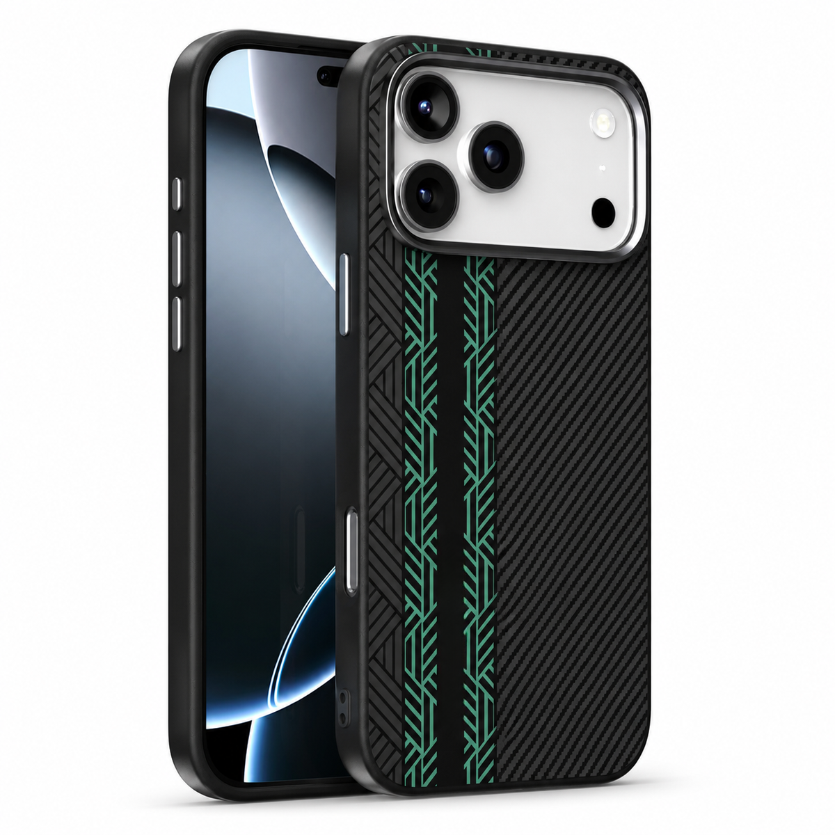 Premium iPhone Case 3D Embossed Magnetic Cover Skin Feel Frosted Back Shockproof Dual Layer Protective Case