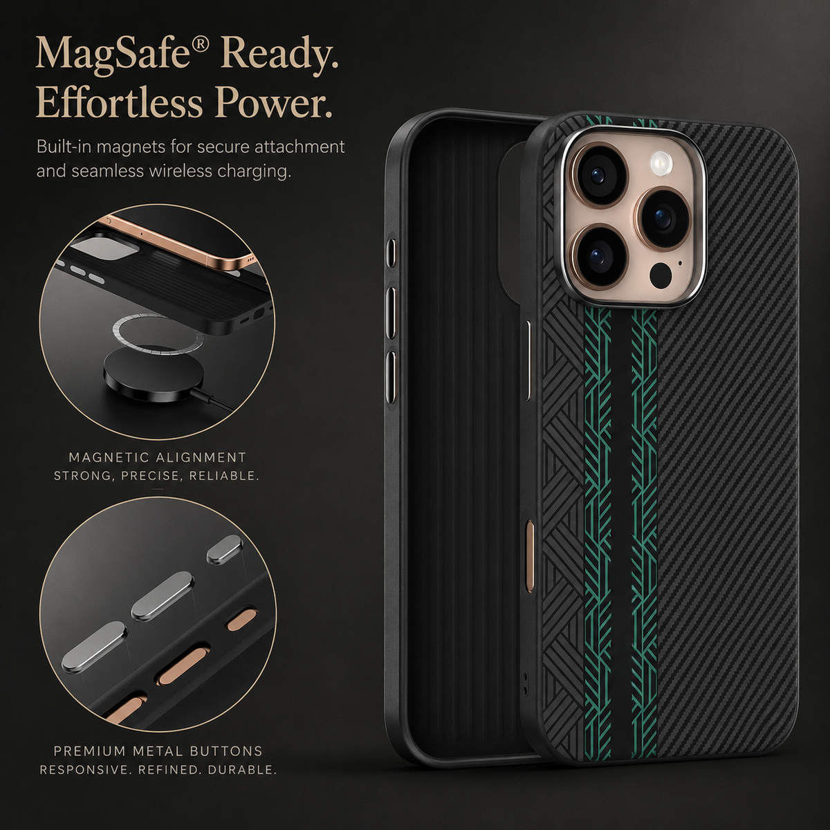 Premium iPhone Case 3D Embossed Magnetic Cover Skin Feel Frosted Back Shockproof Dual Layer Protective Case