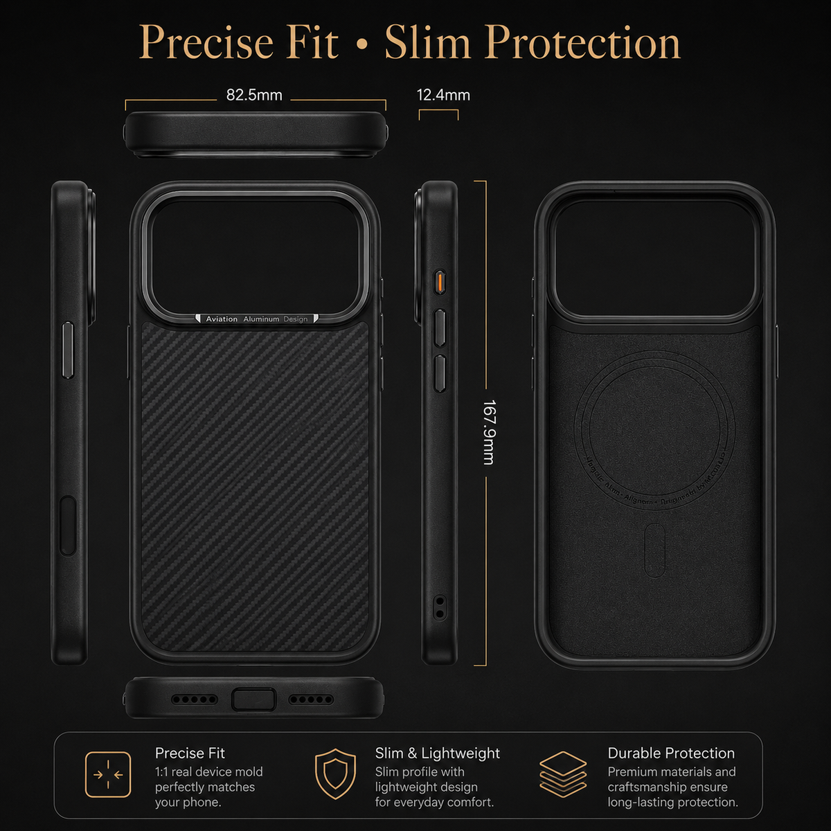 Premium iPhone Case 600D Kevlar Aramid Fiber Cover Magnetic Shockproof Anti Fingerprint Anti Scratch Protection